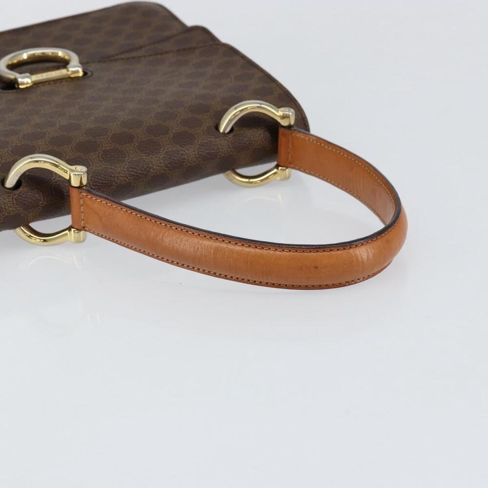 CELINE Macadam Canvas Hand Bag PVC Leather Brown Gold Auth ar13810 - Picture 7 of 16